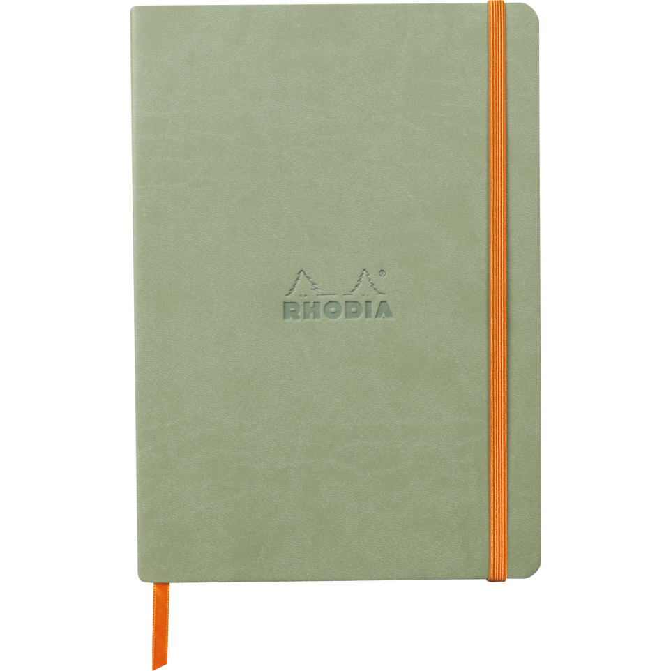 Записная книжка 90г/кв.м 148x210мм 80л RHODIARAMA точка бледно-зеленый мягк.обл.