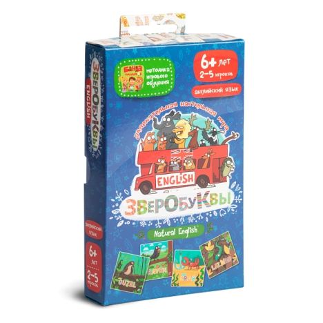 Настольная игра БАНДА УМНИКОВ: Зверобуквы English. 6+