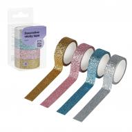 Набор клейких декоративных лент  GLITTER 4шт